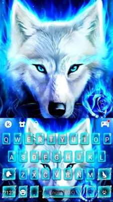 Blue Night Wolf Keyboard Theme android App screenshot 0