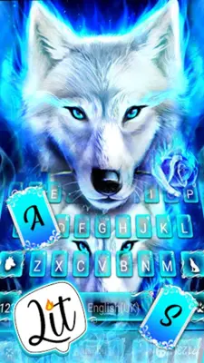 Blue Night Wolf Keyboard Theme android App screenshot 4